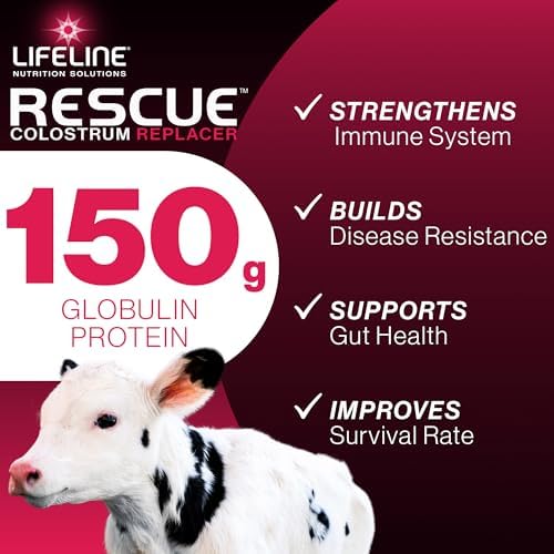 ANNUSO LIFELINE Rescue High-Level Colostrum Replacer for Calves, 8.8lb Pail - 150g Globulin Protein - Replaces Maternal Colostrum in One Feeding - Immune Support, Vitamins, Minerals - Easy-Mix Formula
