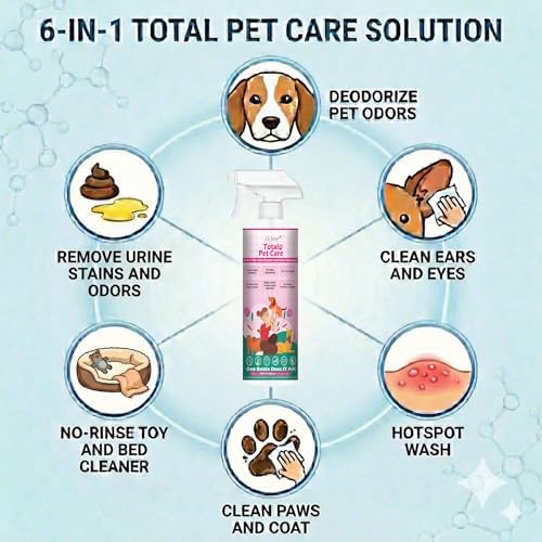 JJJee® 6-in-1 No-Rinse Dog & Cat Cleaner & Odor Eliminator. Cleans Paws, Coat, Eyes, Ears, Hotspots & Home Surfaces–Alcohol-Free, Fragrance-Free, Advanced Electrolyzed Water–Made in Japan (3 Liter)
