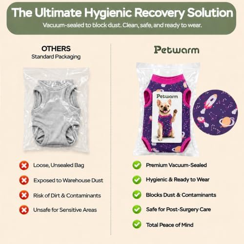 PetWarm Recovery Suit for Dogs, Dog Recovery Suit, Cosmic, Purple Yellow, L