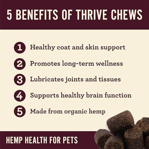 Hemp Well Thrive Dog Soft Chews with Organic Hemp, Omega 3 & 6, 8 Count