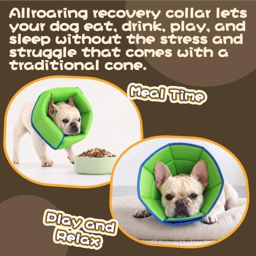 Allroaring Dog Cone Collar After Surgery, Adjustable Soft Recovery Cone