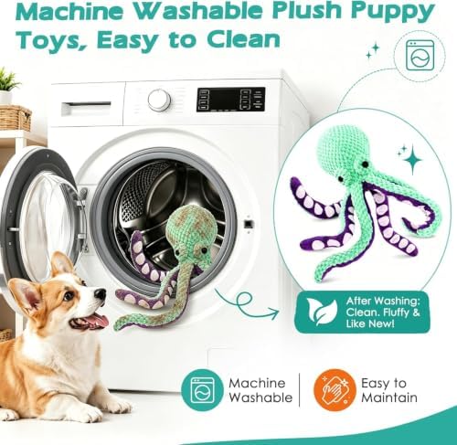 Plush Octopus Dog Toy Bite Resistant InteracPet Plush Toy Cat Dog Voice Octopus Shell Puzzle Toy Bite Resistant Interactive Pet Dog Teeth Cleaning Chew Toy tive Chew Toy For Small and Medium Dogs