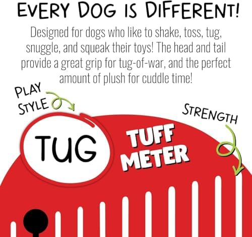 Jolly Pets Fat Tail Kangaroo Plush Squeaky Dog Toy, Small