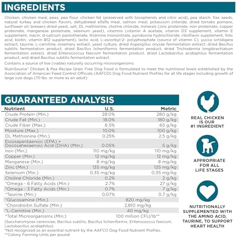 NutriSource Grain Free Chicken & Peas Dog Food, 12lb