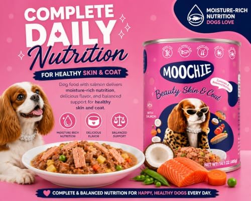MOOCHIE Skin & Coat Wet Dog Food for Small Breeds, Salmon & Beef Liver