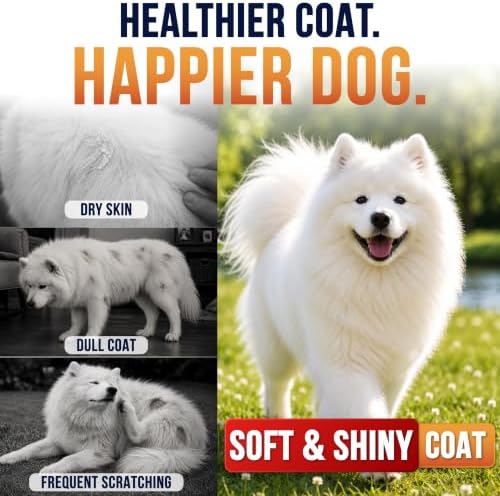 Omega 3 for Dogs - 250 Chews - Fish Oil for Dogs - Skin & Coat Supplement