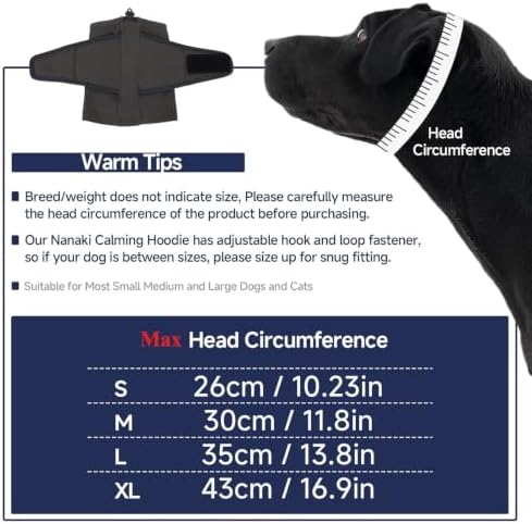 Nanaki Dog Calming Hoodie for Noise Protection, Firework, Thunderstorm