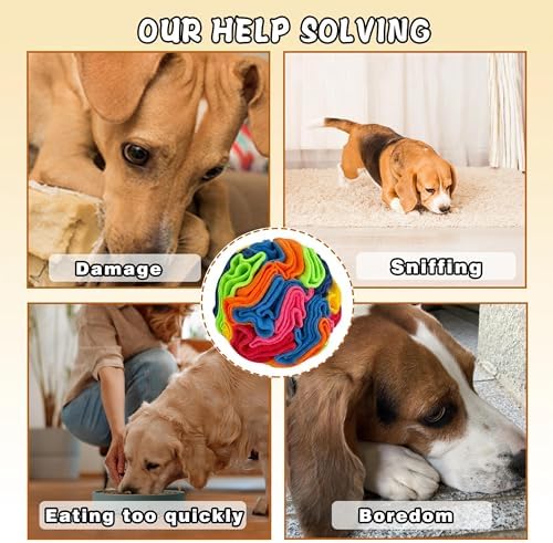 ABULL 3.9" Snuffle Ball for Dogs, Interactive Puzzle Toy & Slow Feeder