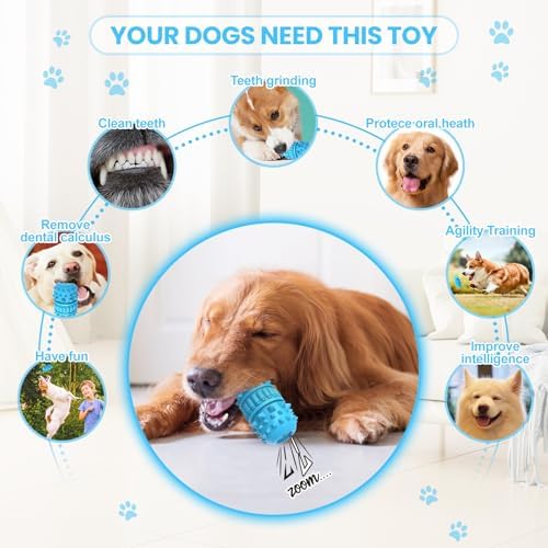 PIFFZEDO Natural Rubber Squeaky Dog Chew Toy for Medium Aggressive Chewers