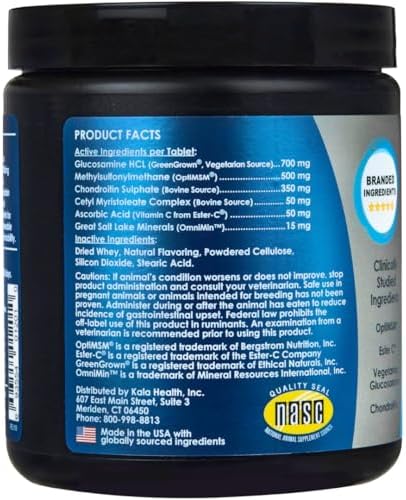 KALA HEALTH PeakTails Vet-Formulated Hip & Joint Plus for Dogs, 90 Count