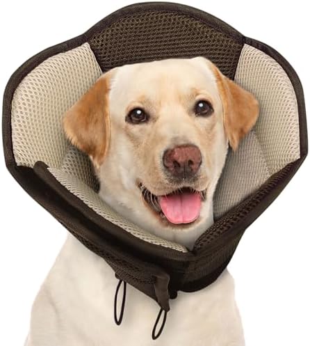 AOFITEE Large Dog Cone Adjustable Dog Cone to Stop Licking, Brown XL