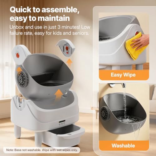 Automatic Litter Box, Self-Cleaning Cat Box, 70L+11L Large Capacity