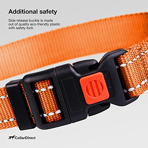 Reflective Dog Collar, Quick-Release Buckle (Orange, 7-11 Inch (New))
