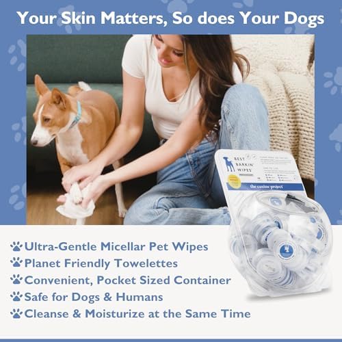 BARKIN' Wipes – On-The-Go Individual Micellar Water Dog Wipes - 100pk