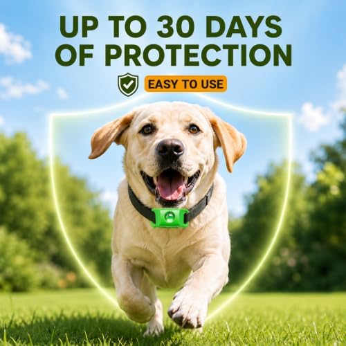 Flea and Tick Prevention Pendant for Dogs, Natural Dog Flea and Tick Collar Alternative with 2 Pendants and 6 Extra Refills, Easy to Use Lightweight, Up to 30 Days Protection, Collar Not Included