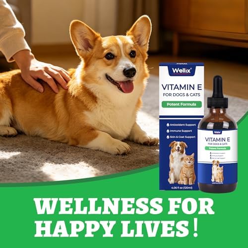 Wellix 4.06 fl oz Vitamin E for Dogs and Cats for Healthy Skin and Coat