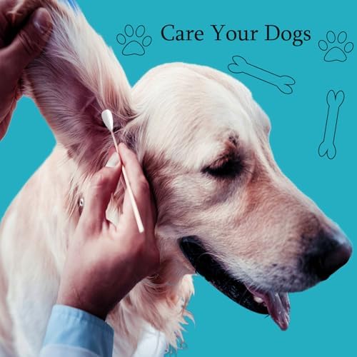6 Inch Long Cotton Swabs,Large Cotton Buds with Bamboo Handle for Dogs 500pcs