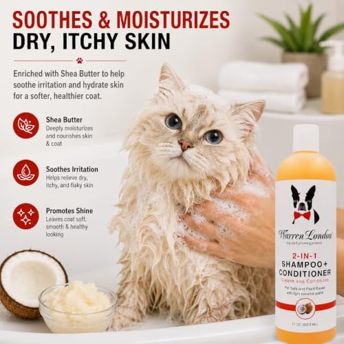 Warren London Coconut 2-in-1 Shampoo + Conditioner for Dogs – 17 oz