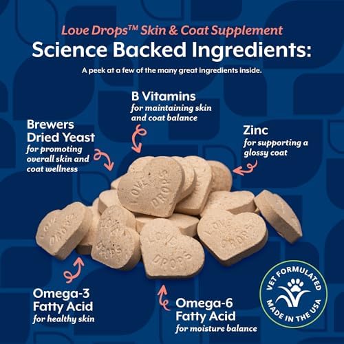 NaturVet Love Drops Plus Omegas Skin & Coat Supplement for Dogs - 200 Ct