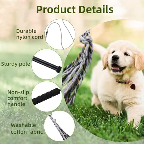 Flirt Pole for Dogs Interactive Dog Toys Durable Heavy Duty Dog Flirt Pole Suitable for Small and Medium Dogs Great Exercise and Training Tool Multifunction Dog Enrichment Toys