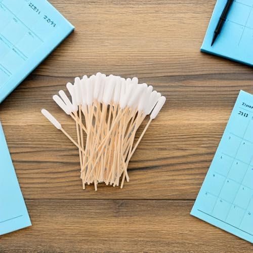 100pcs Dog Ear Cotton Swabs with Large Cotton Head and Wooden Handle Soft Touch Pet Ear Cleaner for Dogs and Cats and Daily Grooming