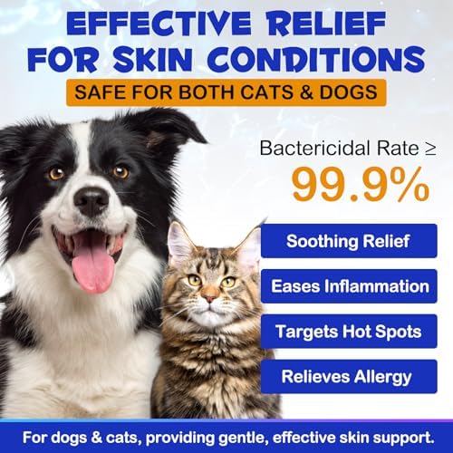 Hydrocortisone Spray for Dogs and Cats, Hot Spot Treatment & Itch Relief Spray for Dogs, Dog Hydrocortisone Sprays Soothes Irritated Dry Itchy Skin, Allergies & Dermatitis - Gentle and Safe, 120ml