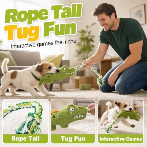 Yilia Fun Knotty Crocodile Dog Chew Toy for Interactive Play (Giraffe)