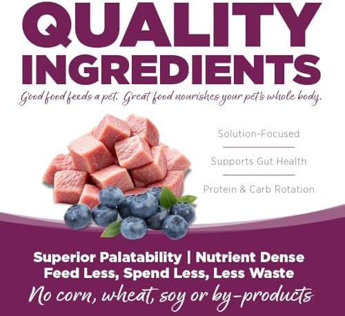 PureVita Grain Free Dog Food, Pork & Blueberry, Single Source Protein, 4lb