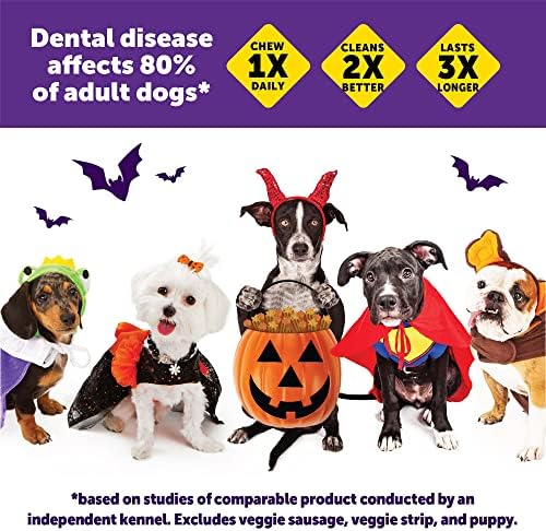 Wellness WHIMZEES Fall Natural Dog Dental Treat, Autumn Halloween Seasonal Gift, Chews, Freshens Breath, Medium Size, 6.3 oz Bag, 6 Count