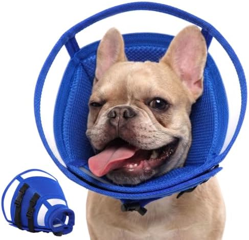 Soft Dog Recovery Cone Collar – Adjustable Transparent E-Collar Alternative for Medium Dogs After Surgery | Anti-Lick, Soft Padded Neck, Comfortable Pet Recovery Cone for Eating & Sleeping, M