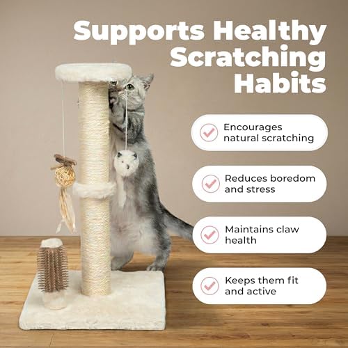 Best Pet Supplies Catify Cat Scratching Post - Beige H: 33"