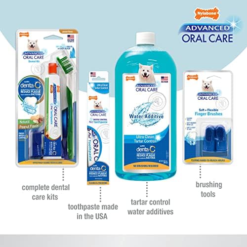Nylabone Advanced Oral Care Pet Dental Water Additive, Liquid Tartar Remover & Breath Freshener for Dogs, Dog Teeth-Cleaning, Original Flavor, 32 oz. (Pack of 2)