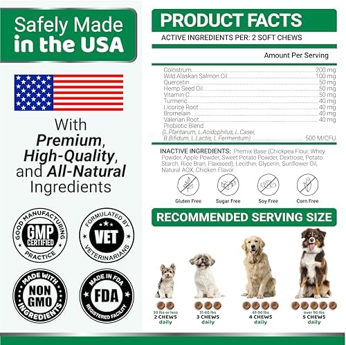 (2 Pack) Dog Allergy Relief Chews - 340 Ct - Dog Itching Skin Relief Pills