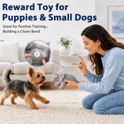 YINEYA Squeaky Plush Dog Toys for Puppy,Crinkle Stuffed Chew Toy,Interactive Tug of War Doggie Toy,Keep Them Busy, Birthday Gift for Puppy Small Medium Dogs-Gray