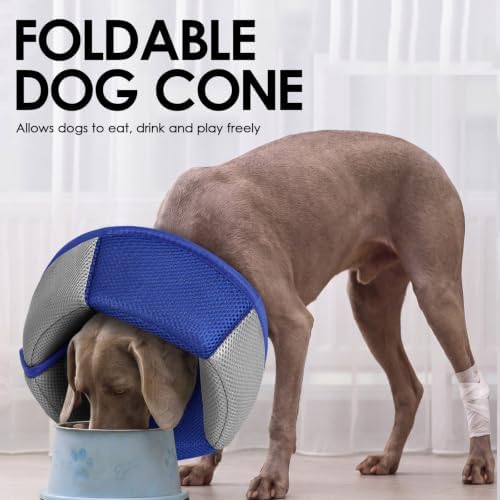 AOFITEE Large Dog Cone Adjustable Dog Cone to Stop Licking, Blue XL