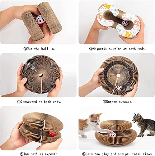 Kitty Kurlz Magic Organ Cat Scratcher Toys for Indoor, 1 Pack Twisty Paws Kitten Toy Cardboard Scratching Pads for Claw Grinding Interactive Mental Physical Exercise