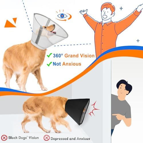 Breathable Mesh Dog Cone Collar for Surgery, Soft Elizabethan Recovery Alternative to Stop Licking,Pet Neck Collar for Large Medium Small Breeds