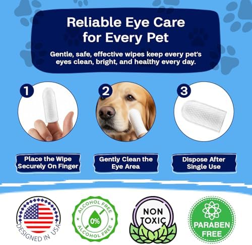 Dog Eye Wipes for Tear Stains Discharge & Crust Coconut, 50 Ct