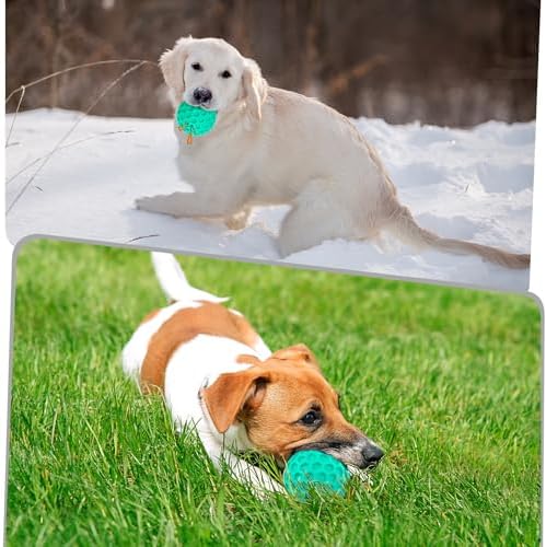 Squeaky Dog Toys for Aggressive Chewers, Indestructible Dog Balls for Aggressive Chewers, Blue Green Squeaky Balls for Dogs