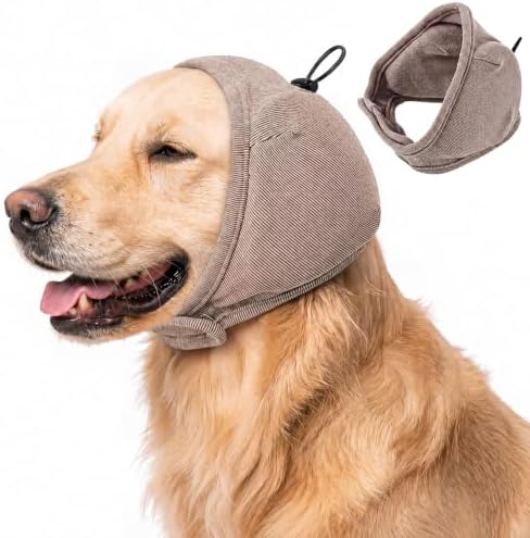 Thick Padded Noise-Reducing Dog Ear Muffs, Anti-Anxiety Calming Ear Hoodie