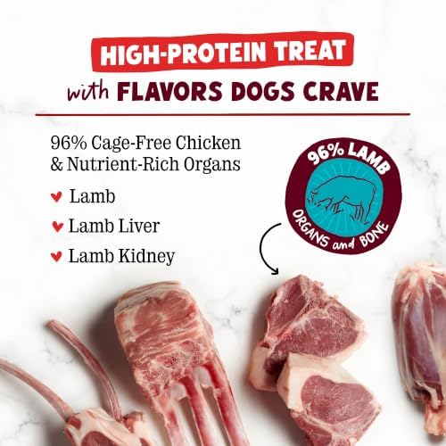 Stella & Chewy's Freeze-Dried Raw Wild Weenies Dog Treats - High-Protein Training Treats for Dogs & Puppies - All-Natural Grass-Fed Lamb Recipe with 97% Meat & Organs - USA Made - 3.25 oz Bag