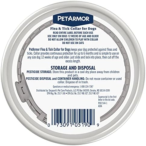 PetArmor Flea & Tick Collar Dogs, 6-Month Protection, 1-Pack