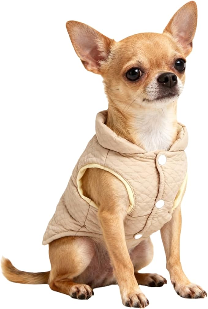 Soft Warm Small Chihuahua Coats Lightweight Pet Dog Winter Jackets for Small Medium Dogs Puppy Cold Weather Coat Pet Clothes, Brown, XX-Large