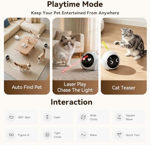 Vivideye Pet Camera 1080P, Movable Robot Security Camera for Dog Cat