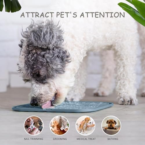 ChefAide 2 Pack Lick Mat for Dogs,Cats,Upgraded 8.5×8.5 inches Licking Mats with Suction Cups,Slow Feeder Licking Pad for Anxiety Relief and Boredom Reducer,Suitable for Dog Training