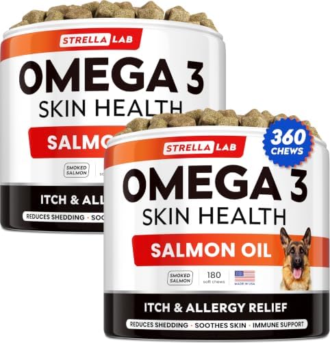 Omega 3 for Dogs - Fish Oil Skin & Coat Supplement, Itch & Allergy Support