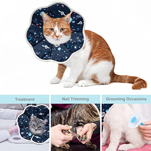 Depets Cat Cone Soft, Adjustable Recovery E-Collar for Pet, Neck Girth 7 in