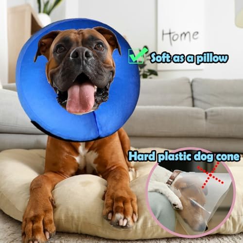 Soft Inflatable Cone Recovery Collar for Dogs and Cats After Surgery