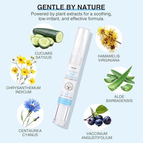 Tear Stain Remover Pen for Dogs & Cats – Aloe Formula Gentle Eye Cleaner with Soft Tip for Easy Use – Especially for White Dogs – Dog Eye Drops Alternative – Safe for Daily Use– 3 Pack