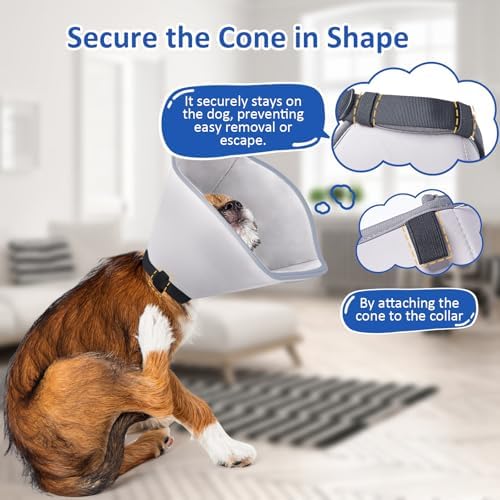 BARKLESS Soft Dog Cone for Small Dogs After Surgery, Fabric E Collar